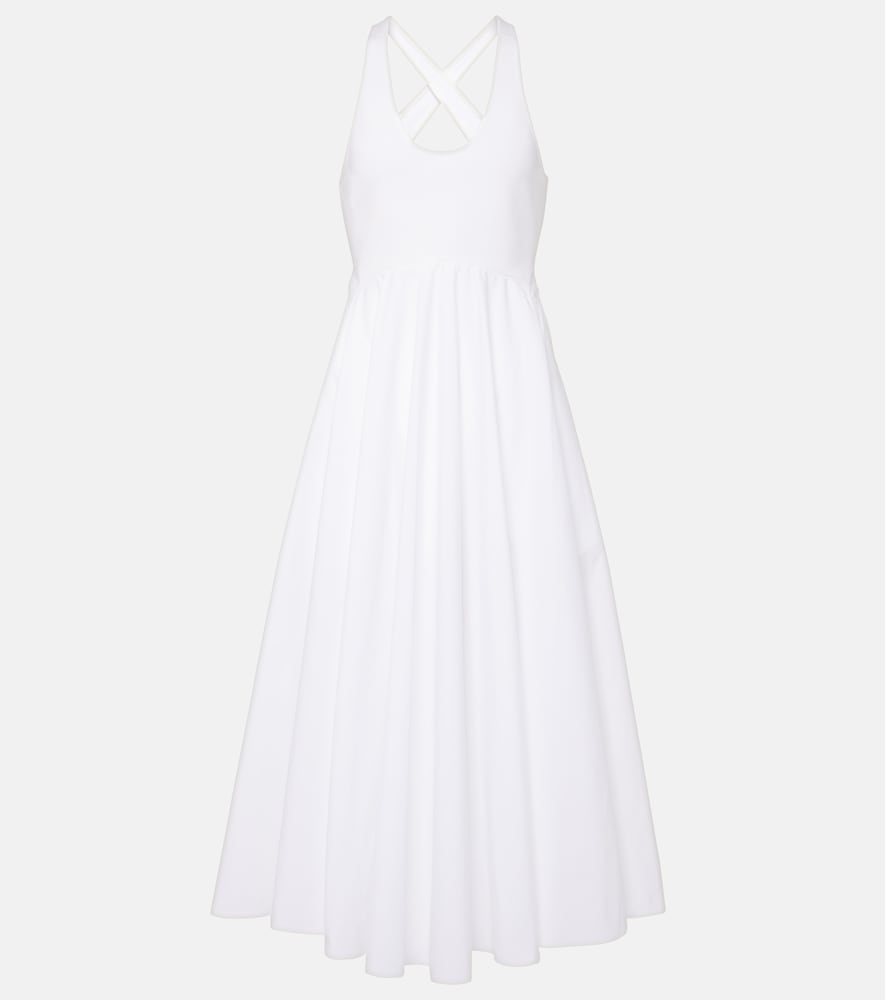 Alaia Open-back cotton poplin midi dress. Alaia 露背棉质府绸中长连衣裙
