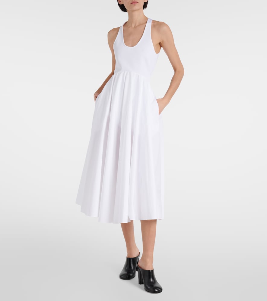 Alaia Open-back cotton poplin midi dress