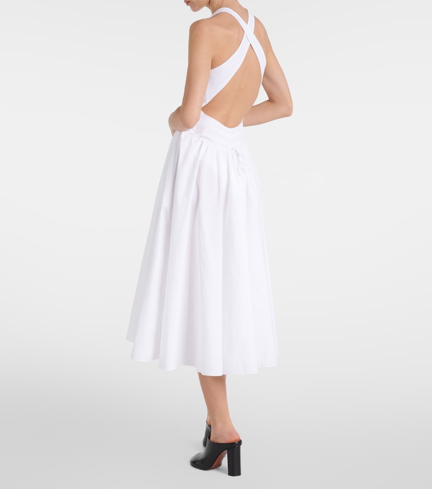 Alaia Open-back cotton poplin midi dress