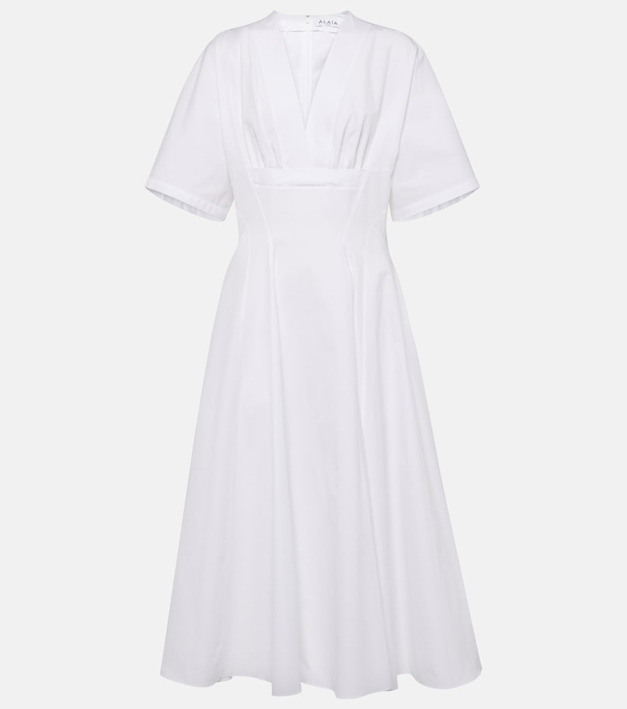 Alaia Cotton poplin midi dress. Alaia 棉质府绸中长连衣裙