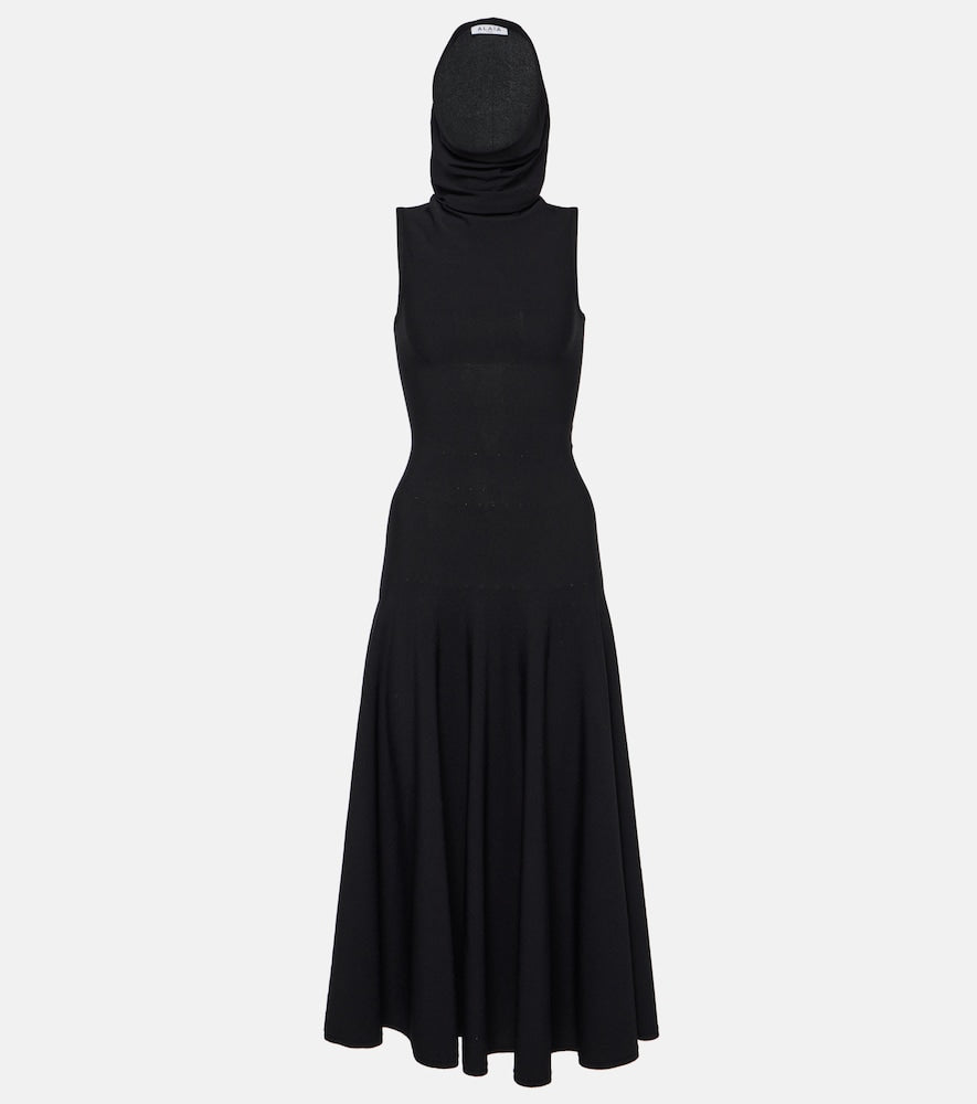 Alaia Hooded jersey midi dress. Alaia 连帽针织中长连衣裙