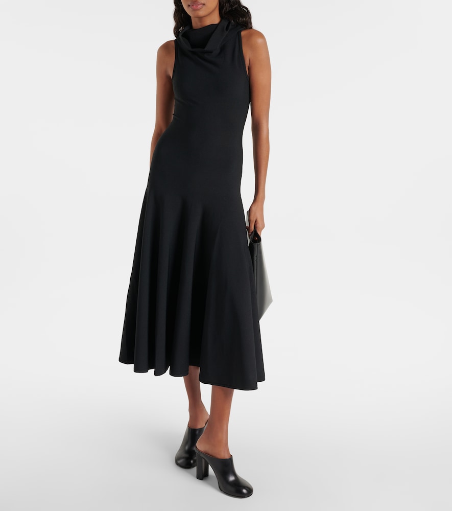 Alaia Hooded jersey midi dress