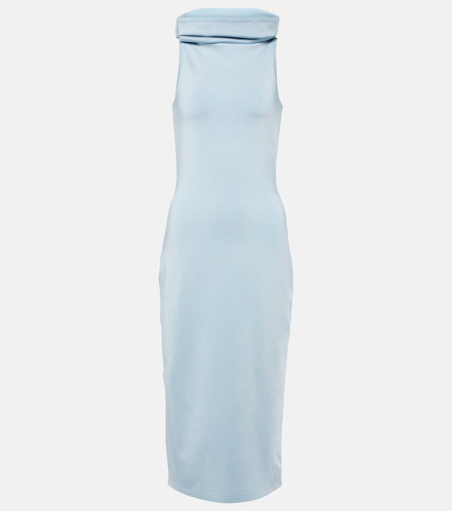 Alaia Hooded jersey midi dress. Alaia 连帽针织中长连衣裙