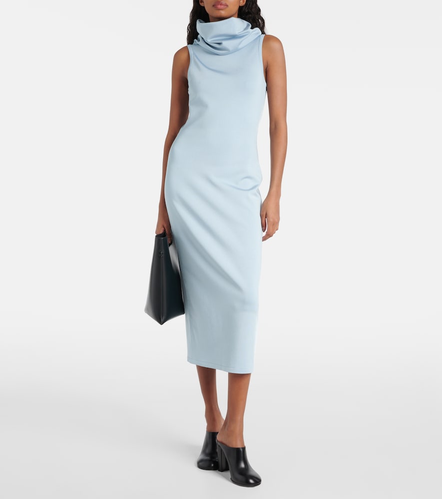 Alaia Hooded jersey midi dress