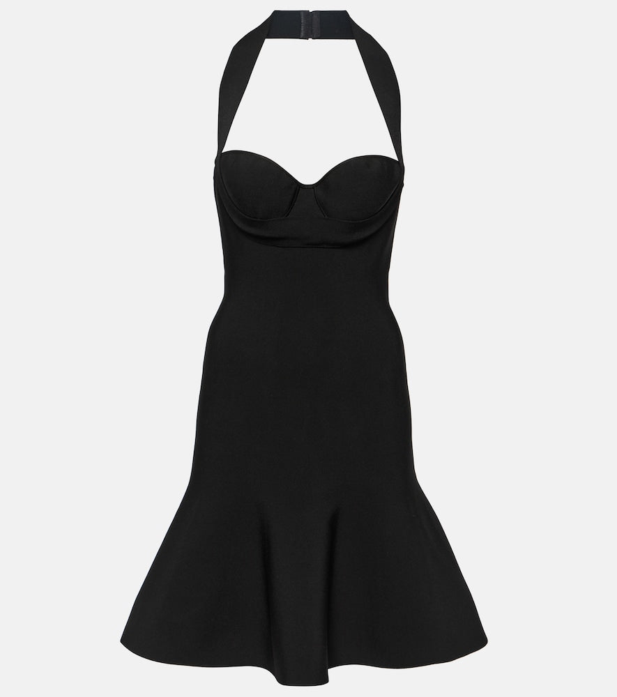 Alaia Ribbed-knit halterneck minidress. Alaia 罗纹针织露背迷你连衣裙