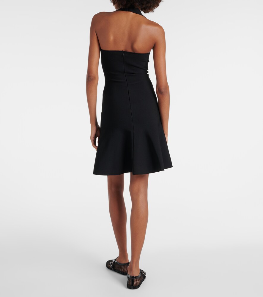 Alaia Ribbed-knit halterneck minidress