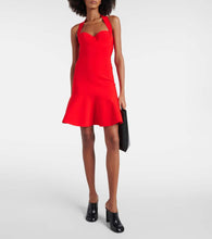 Alaia Ribbed-knit halterneck minidress
