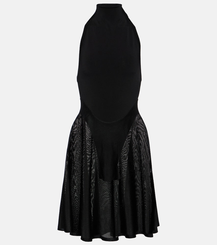 Alaia Jersey and mesh minidress. Alaia 平纹针织网布迷你连衣裙