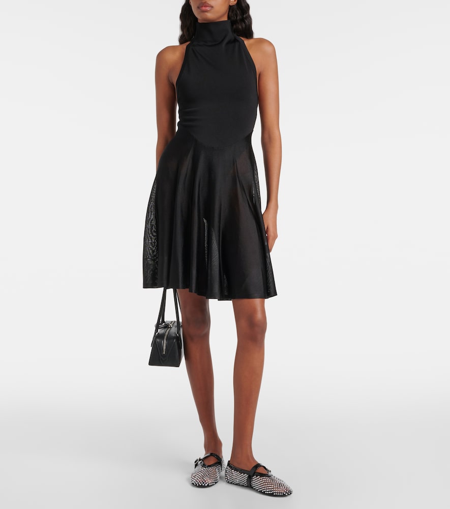 Alaia Jersey and mesh minidress