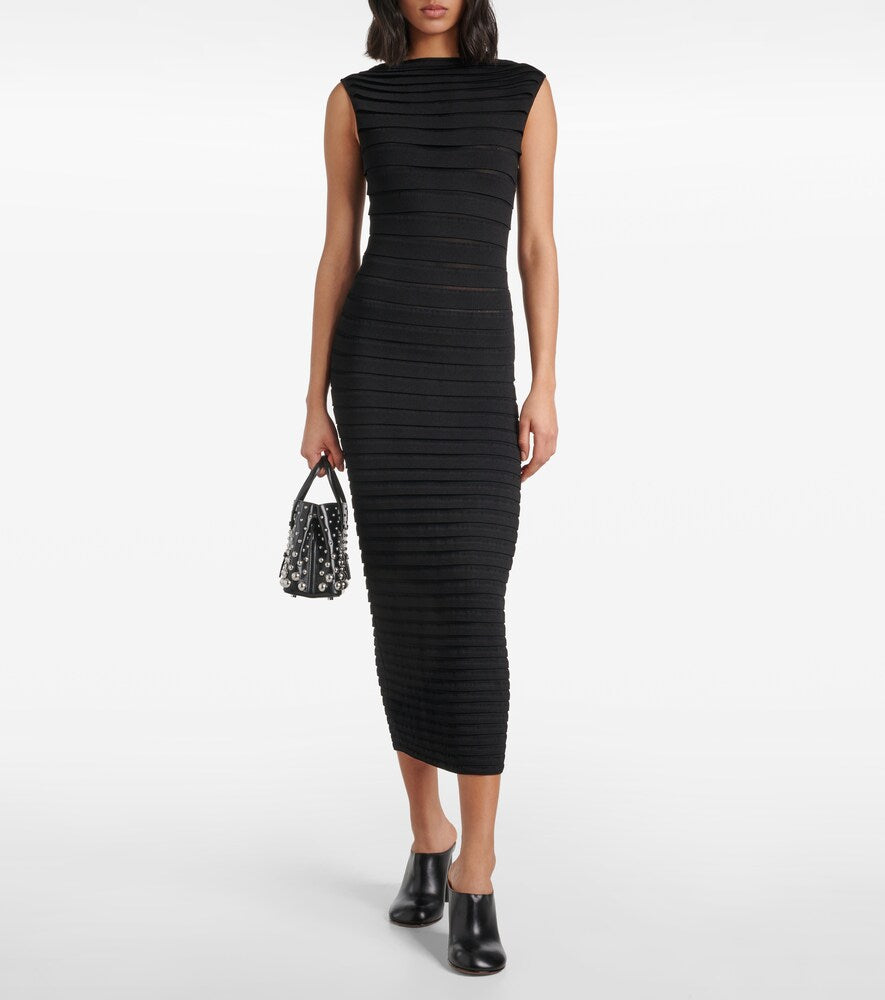 Alaia Striped midi dress