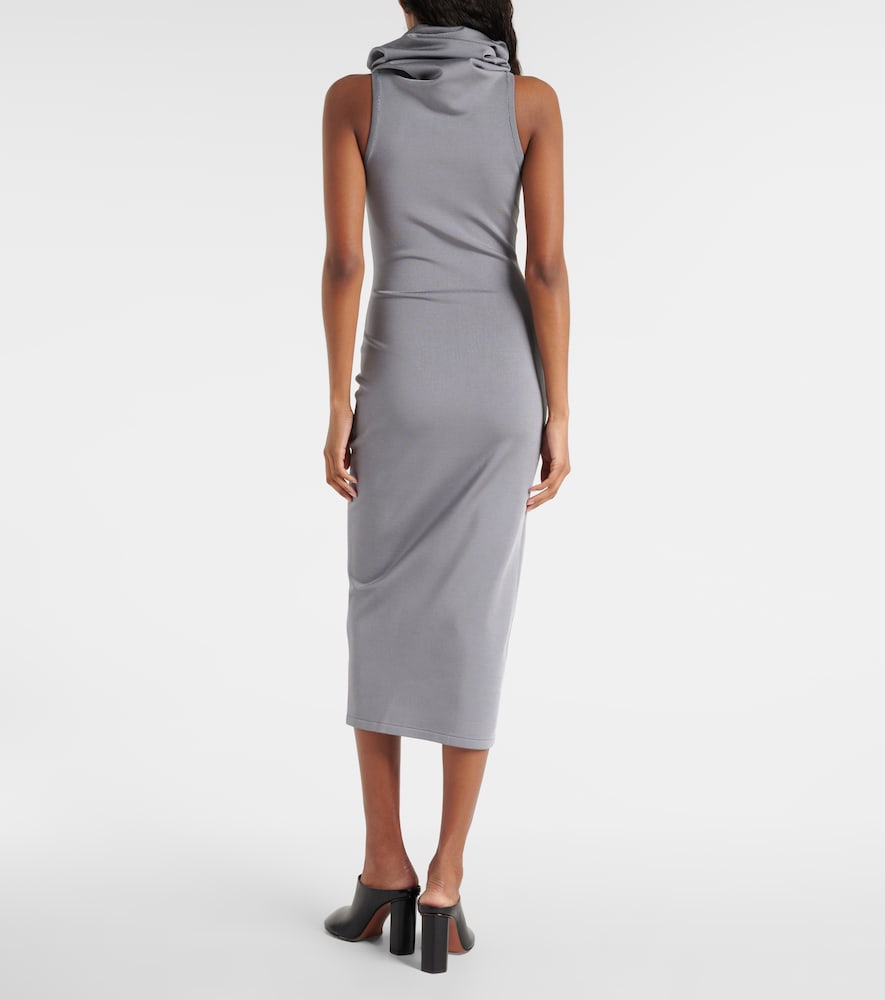 Alaia Hooded jersey midi dress