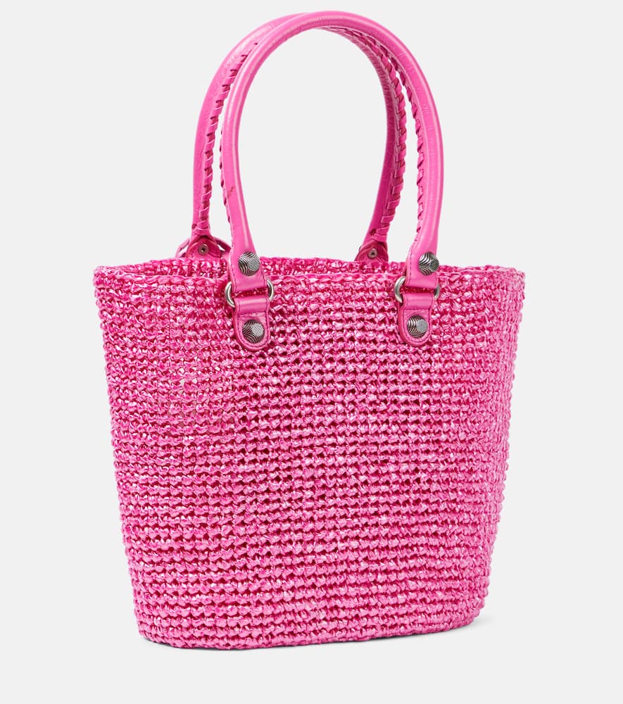 Balenciaga Le Cagole Medium raffia tote bag