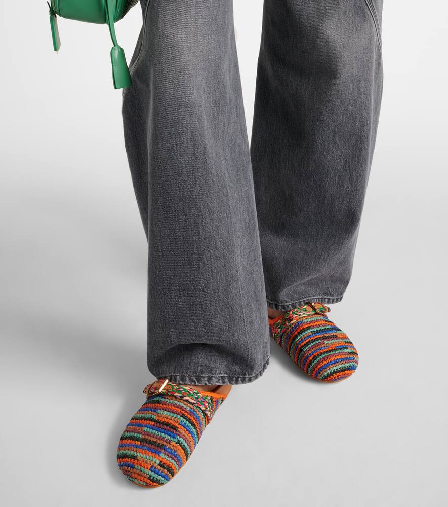 Clergerie Quinta crochet raffia slides