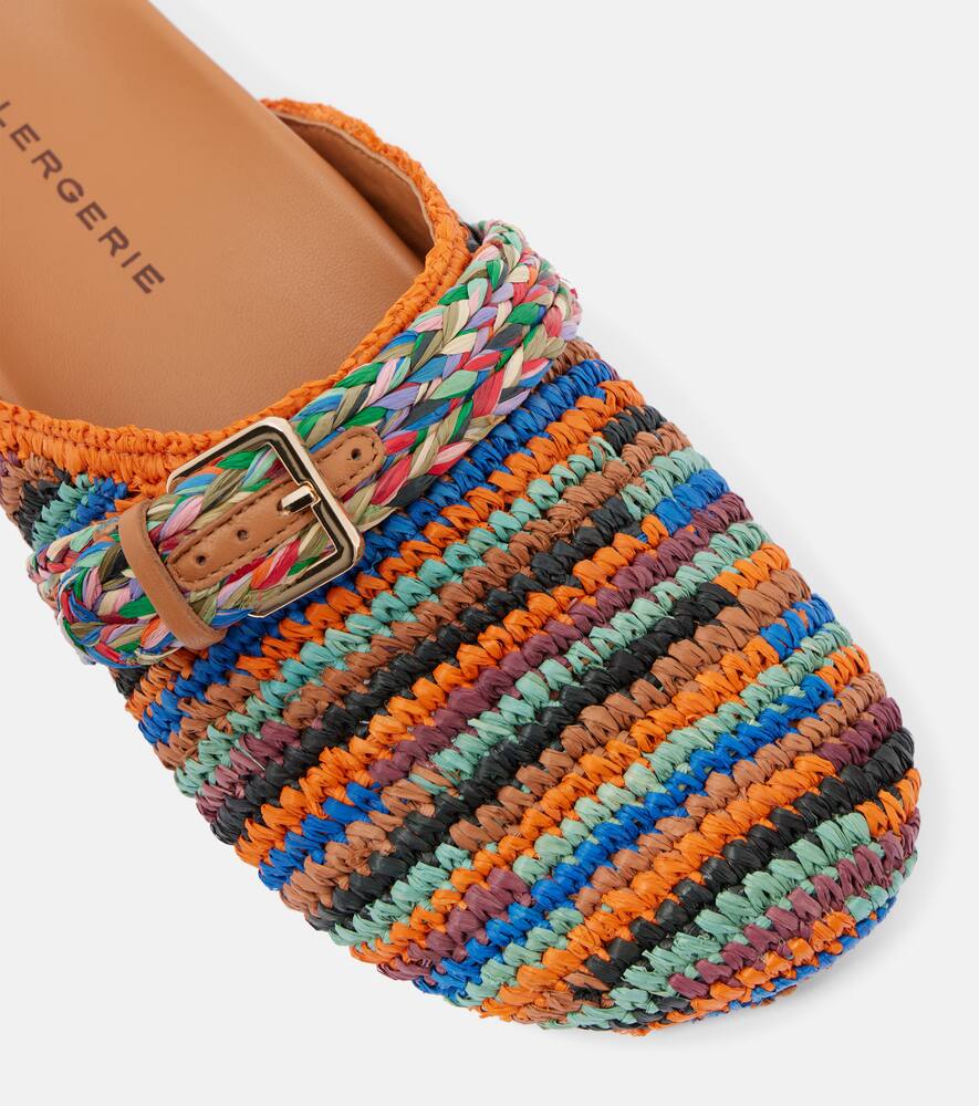 Clergerie Quinta crochet raffia slides
