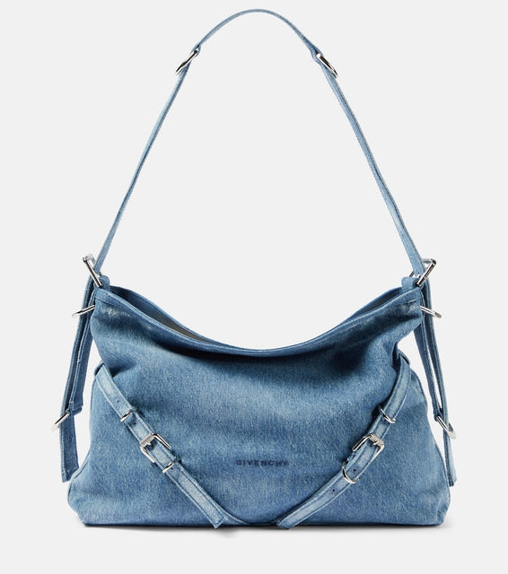 Givenchy Voyou Medium denim shoulder bag. Shop Givenchy Shoulder Bags for women now.