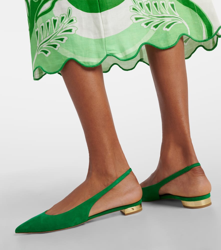 Aquazzura Purist suede slingback flats