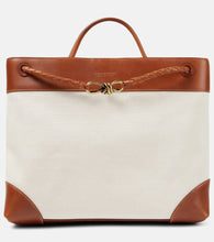 Bottega Veneta Andiamo Large leather-trimmed canvas tote bag - Bottega Veneta Andiamo 大号皮革边饰帆布托特包