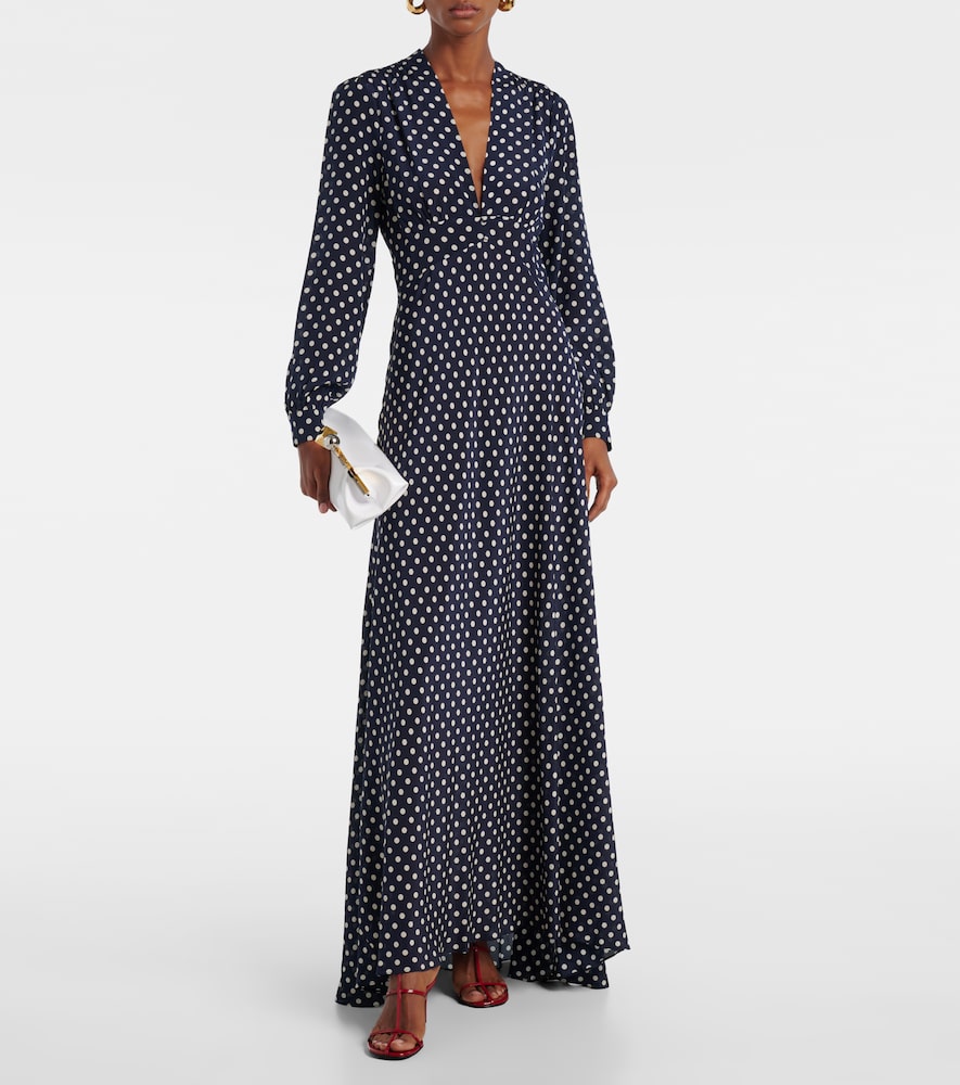 Rixo Emory polka-dot silk maxi dress