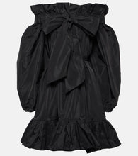 Patou Bow-detail ruffled faille minidress