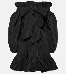 Patou Bow-detail ruffled faille minidress