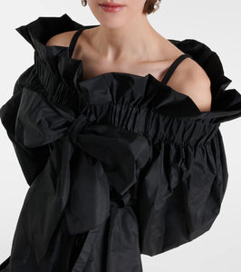 Patou Bow-detail ruffled faille minidress