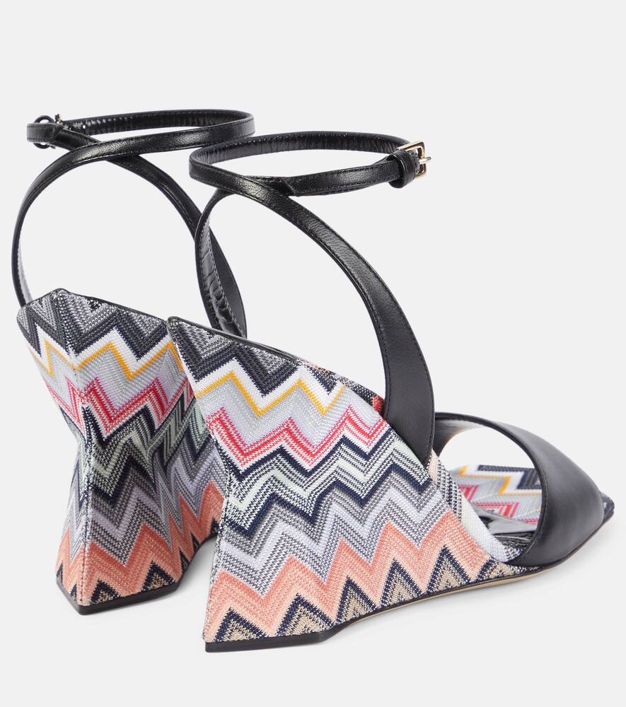 Missoni Zig Zag leather wedge sandals