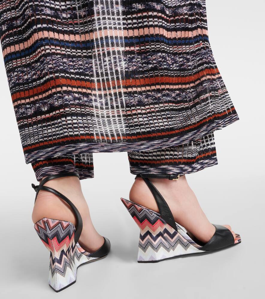 Missoni Zig Zag leather wedge sandals