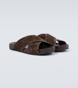 Bottega Veneta Tarik Intrecciato suede slides