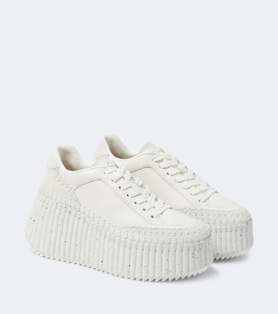 Chloe Nama leather platform sneakers - White Low-Top Sneakers