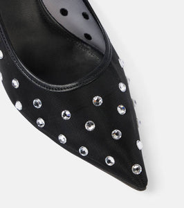 Khaite River embellished leather-trimmed pumps