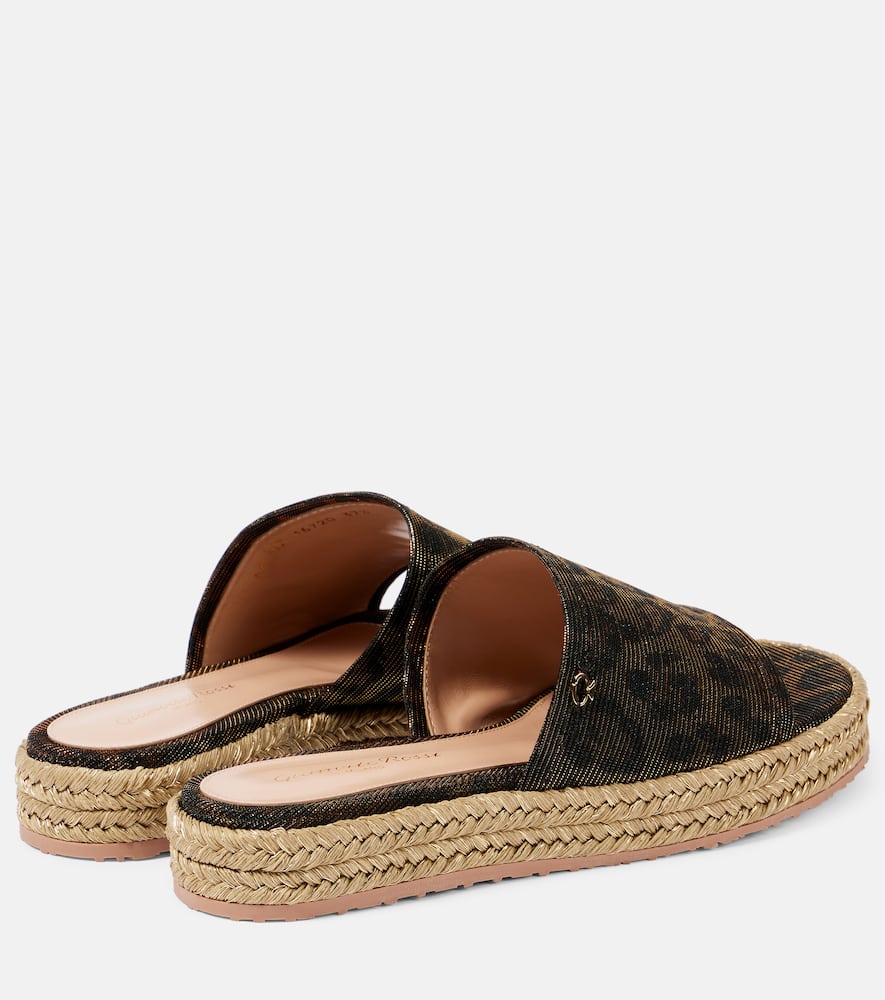 Gianvito Rossi Leopard-print platform espadrille slides
