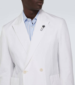 Lardini Double-breasted cotton blazer