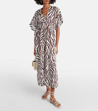 Max Mara Dorotea zebra-print cotton midi dress