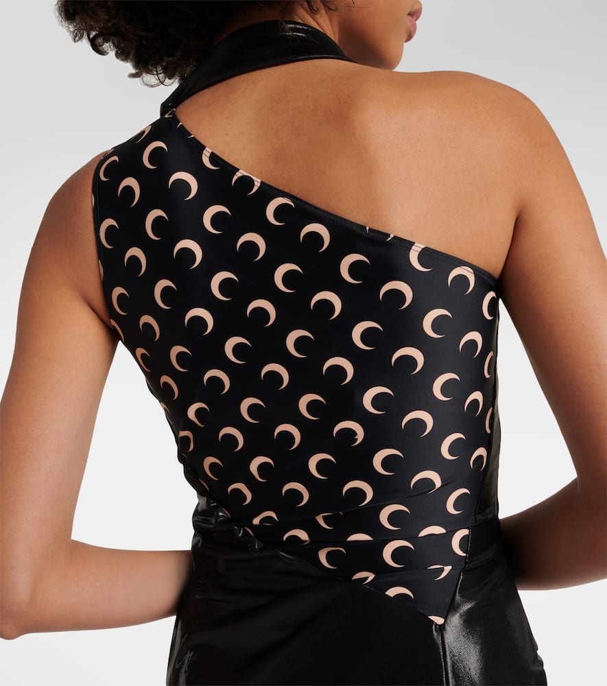 Marine Serre Regenerated Moon draped jersey midi dress