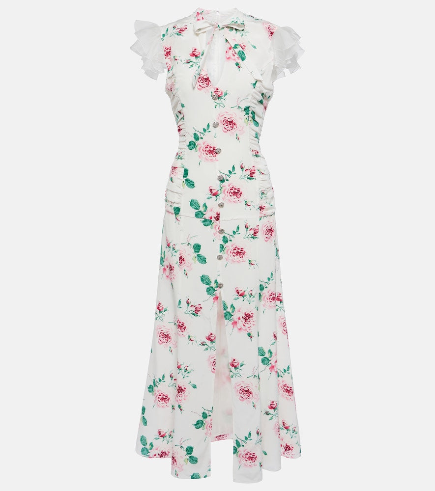 Alessandra Rich Floral silk midi dress. Alessandra Rich 花卉图案真丝中长连衣裙