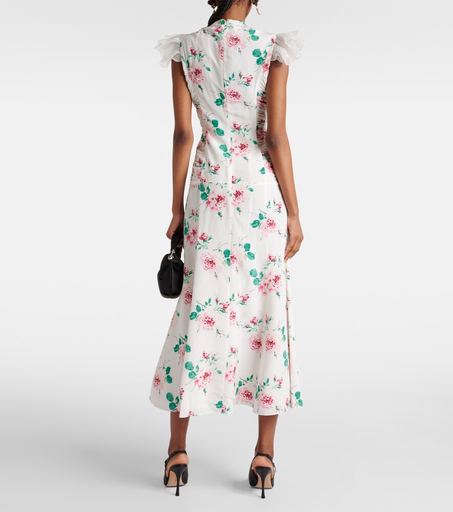 Alessandra Rich Floral silk midi dress