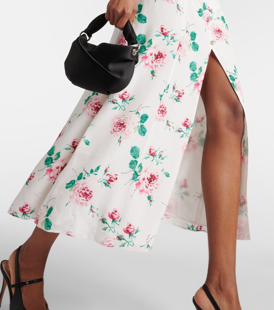 Alessandra Rich Floral silk midi dress