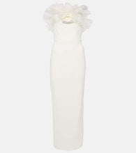 Alessandra Rich Organza-trimmed cady bustier gown