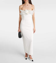 Alessandra Rich Organza-trimmed cady bustier gown