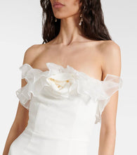Alessandra Rich Organza-trimmed cady bustier gown