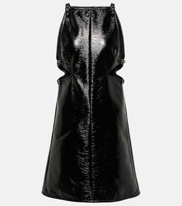 Courreges Slash Buckle cutout vinyl minidress