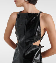 Courreges Slash Buckle cutout vinyl minidress