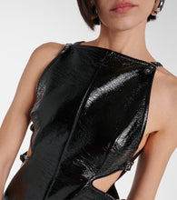 Courreges Slash Buckle cutout vinyl minidress
