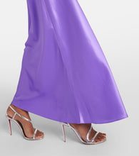 Rodarte Floral-appliqué silk charmeuse gown