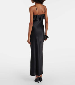 Rodarte Bow-detail halterneck silk satin gown
