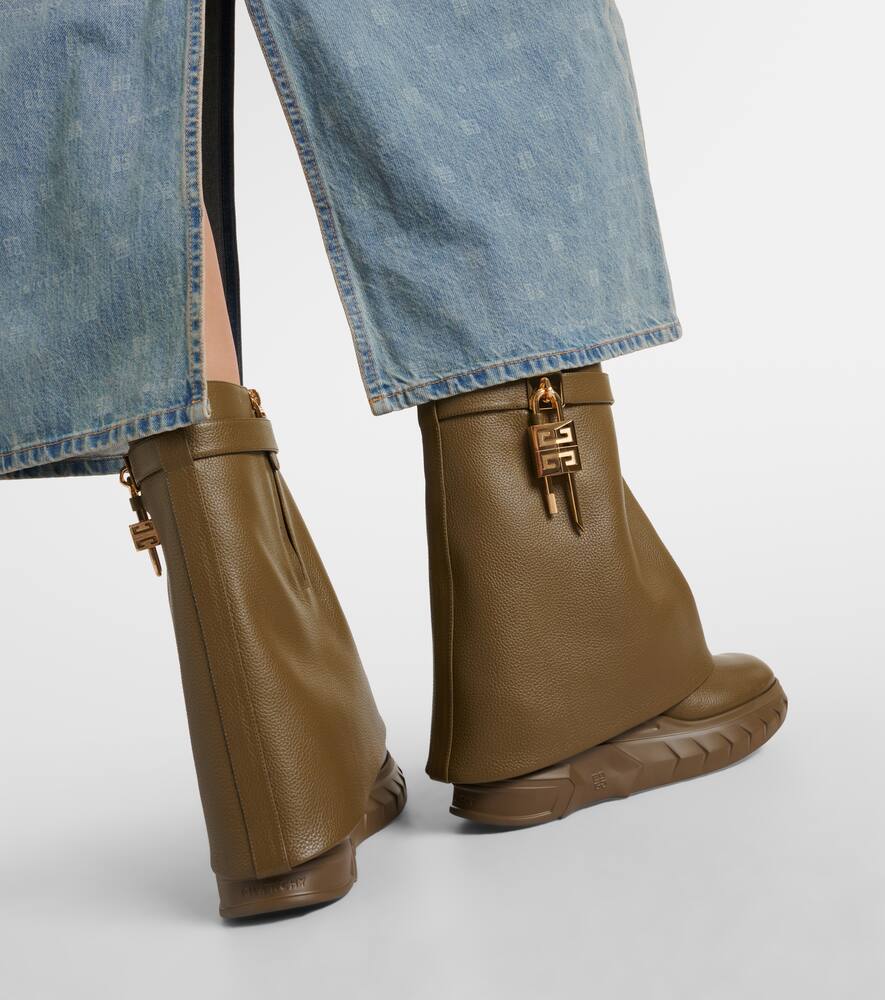 Givenchy Shark Lock Biker leather ankle boots