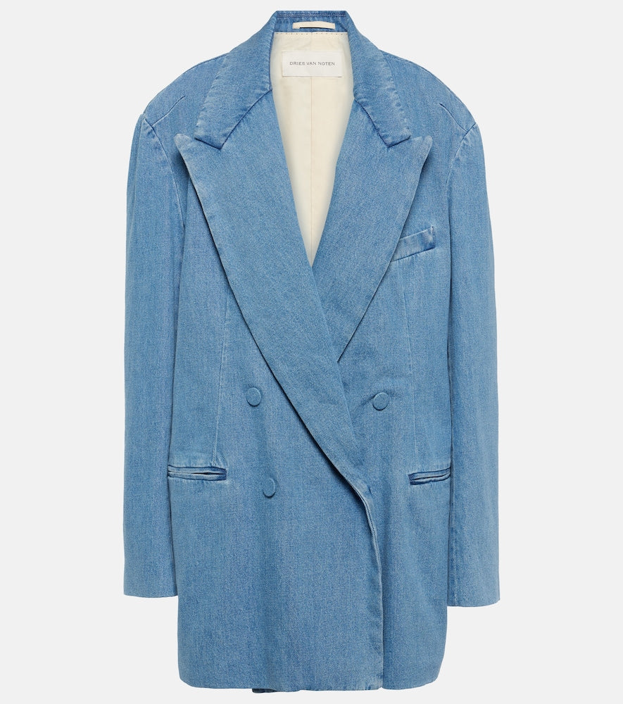 Dries Van Noten Oversized denim blazer - Dries Van Noten 大廓形牛仔西装外套