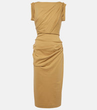 Dries Van Noten Gathered cotton jersey midi dress. Dries Van Noten 褶皱棉质针织中长连衣裙