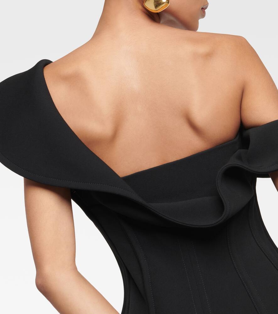 Bottega Veneta One-shoulder wool bustier dress