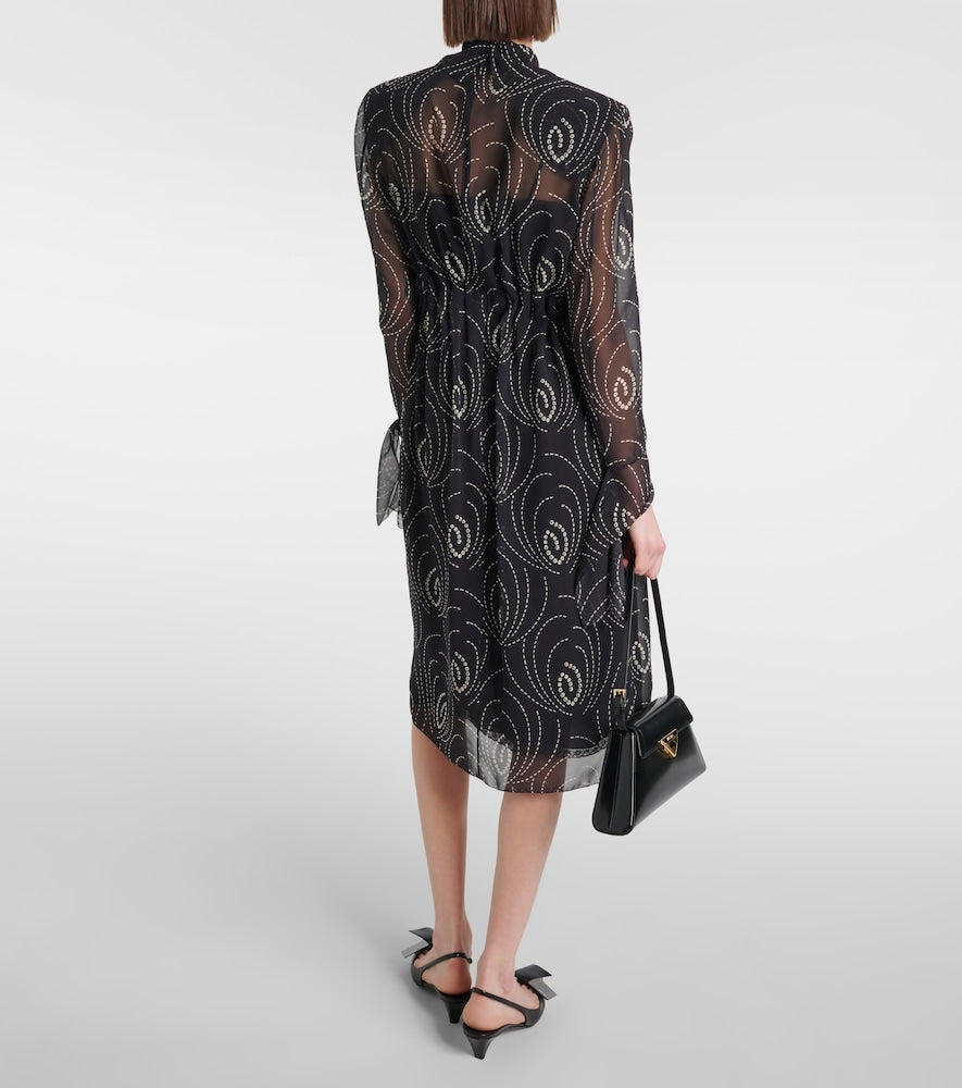 Prada Printed georgette midi dress